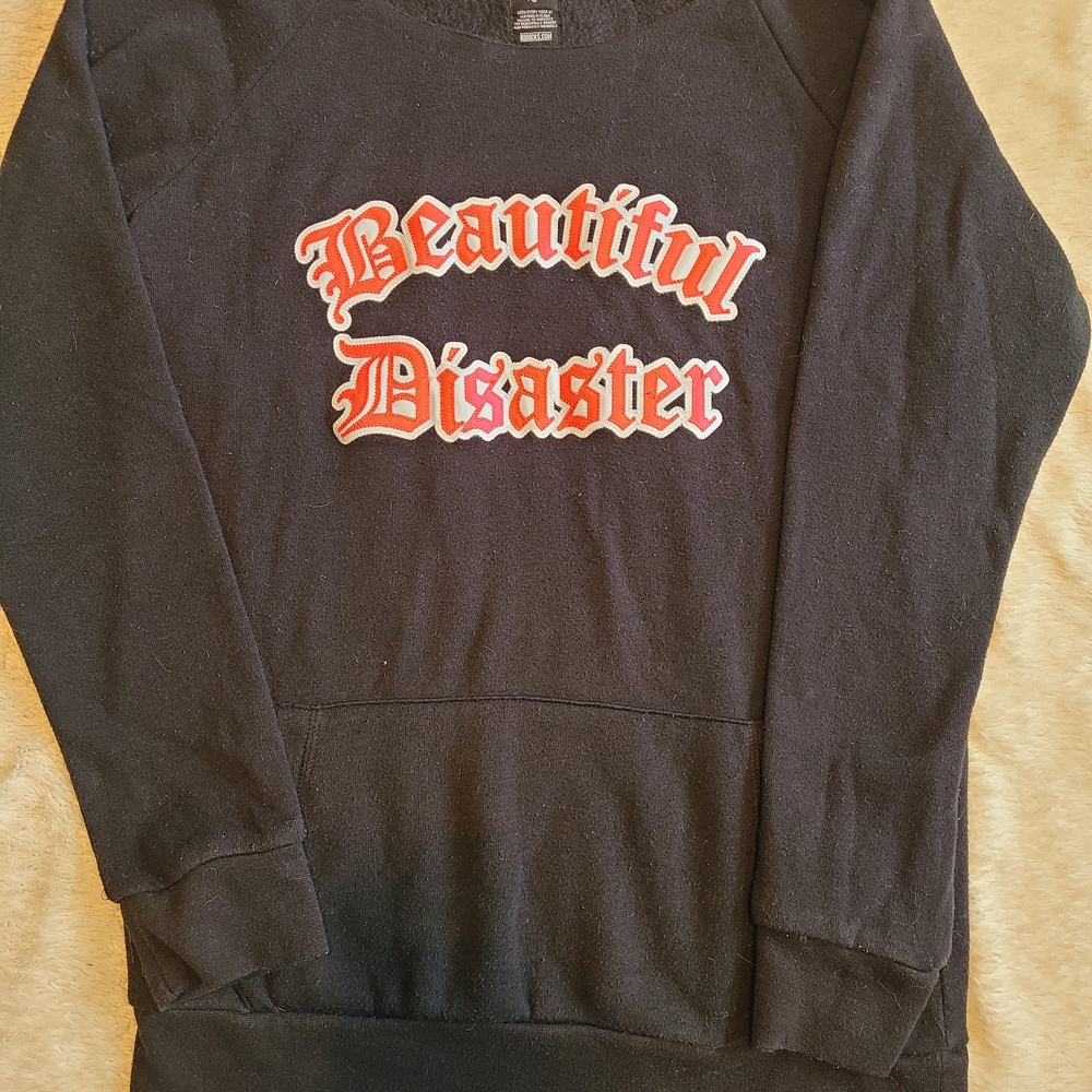 Black Beautiful Disaster Sweatshirt- Small